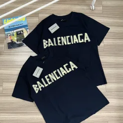 Hochwertige Balenciaga Kurzarm Gelb Retro Kollektion
