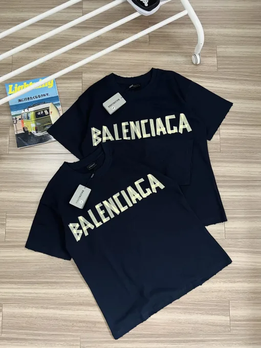 Hochwertige Balenciaga Kurzarm Gelb Retro Kollektion