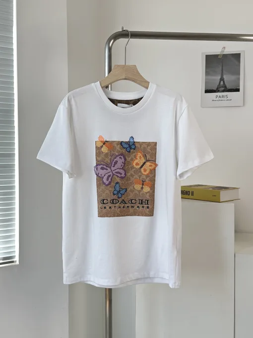 Coach Kurzarmhemden in Premiumqualität mit Strickdruck, Luxus