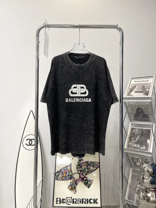 Bestseller Balenciaga Kurzarm Baumwolle gewaschen Luxus