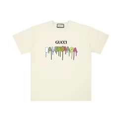 Hochwertiger Gucci Kurzarm-Baumwoll-Print im schwarzen Stil