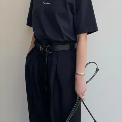 Premium Acne Studios Kurzarm Schwarz Baumwolle Klassisch Luxus