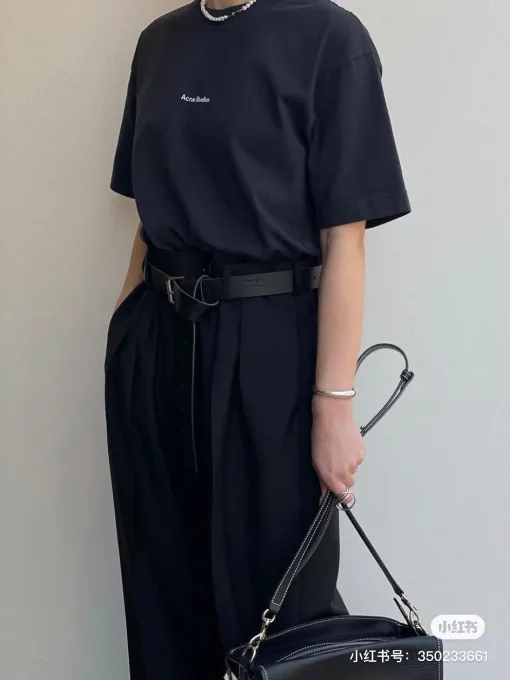 Premium Acne Studios Kurzarm Schwarz Baumwolle Klassisch Luxus