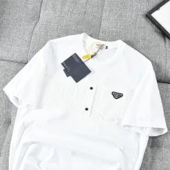 Luxus Prada Kurzarm Schwarz Logo Style