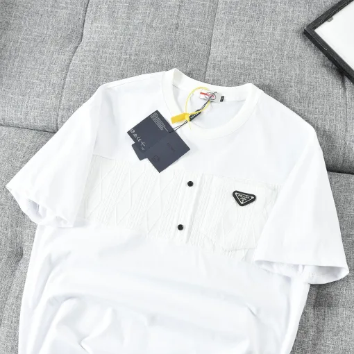 Luxus Prada Kurzarm Schwarz Logo Style