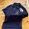 Premium Ralph Lauren Poloshirt, Marineblau, Baumwolle, bestickte Kollektion