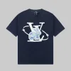 Meistverkaufte Louis Vuitton Kurzarm Silber Print Luxus