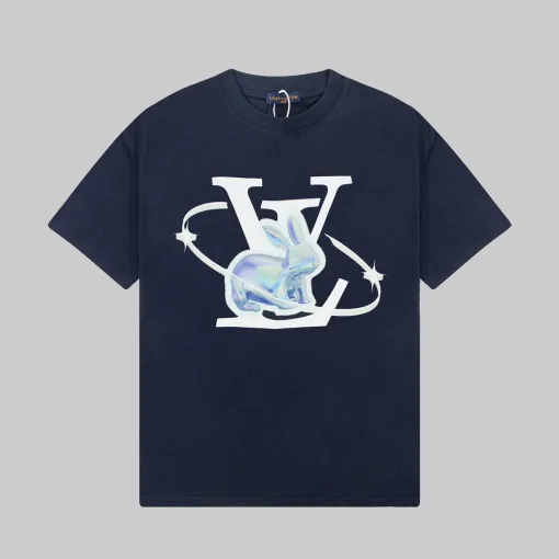 Meistverkaufte Louis Vuitton Kurzarm Silber Print Luxus