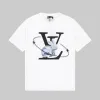 Luxus Louis Vuitton Kurzarm Silber Print Luxus