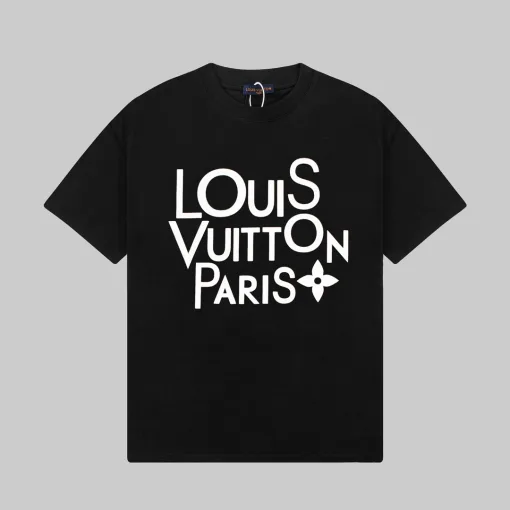 Premium Louis Vuitton Kurzarm-Stil mit schwarzem Druck