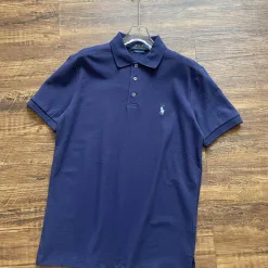 Luxus Ralph Lauren Kurzarmshirt aus schwarzer Baumwolle, Classic Collection