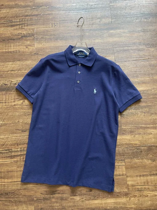 Luxus Ralph Lauren Kurzarmshirt aus schwarzer Baumwolle, Classic Collection