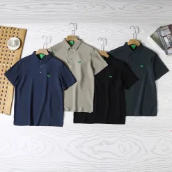 Premium Bottega Veneta Kurzarm Grün Minimalistischer Stil