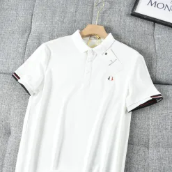 Premium Qualität Moncler Kurzarm Schwarz Baumwolle Klassischer Stil
