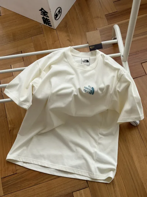 Luxus The North Face Kurzarm Weiß Baumwolle Logo Luxus