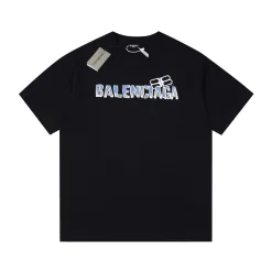 Hochwertige Balenciaga Kurzarm-Baumwoll-Logo-Kollektion
