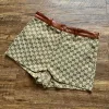 Hochwertige Gucci Shorts Braunes Leder Klassisch Luxus