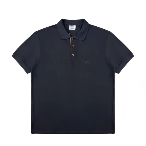 Bestseller Burberry Kurzarm Schwarz Baumwolle Klassischer Stil