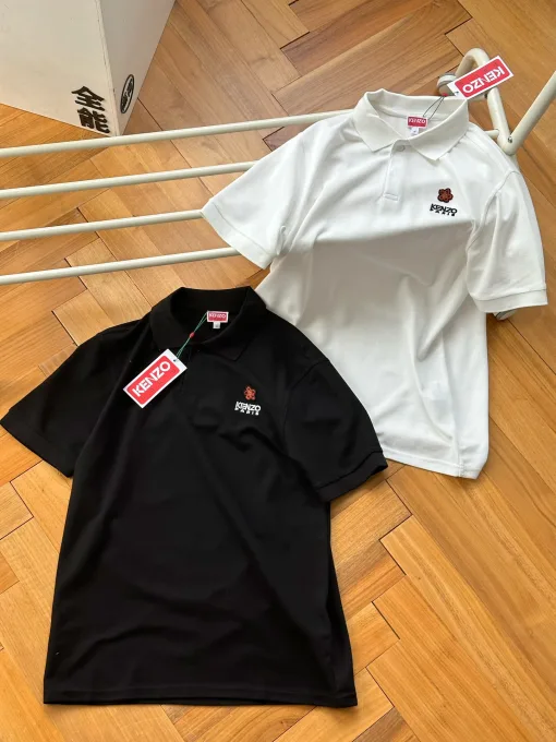 Hochwertiges Kenzo Poloshirt in Schwarz aus Baumwolle