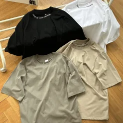 Premium Qualität Fear Of God Kurzarm Schwarz Seide Bestickter Stil