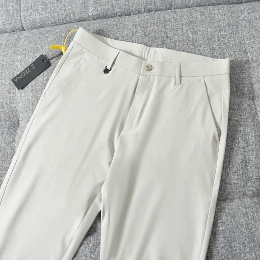 Premium Zegna Casual Hose Beige Seide Casual Luxury