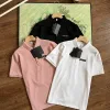 Hochwertiges Prada Poloshirt aus schwarzer Baumwolle im klassischen Stil