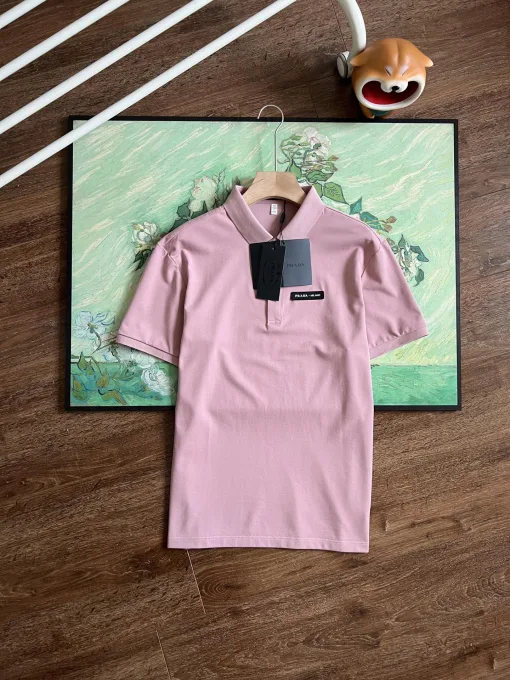 Luxus-Poloshirt von Prada in Schwarz aus Baumwolle, klassischer Luxus