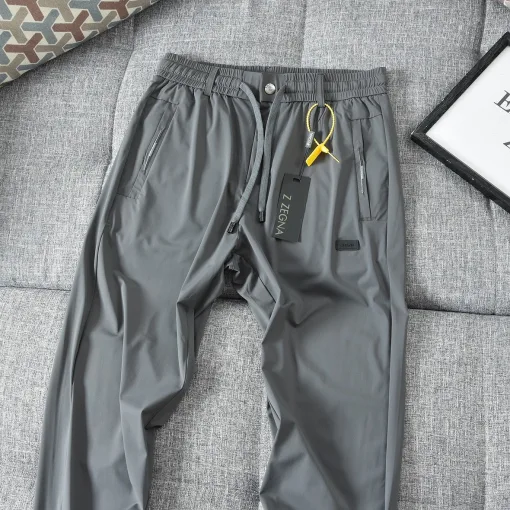 Luxus Zegna Freizeithose Schwarz Seide Casual Style