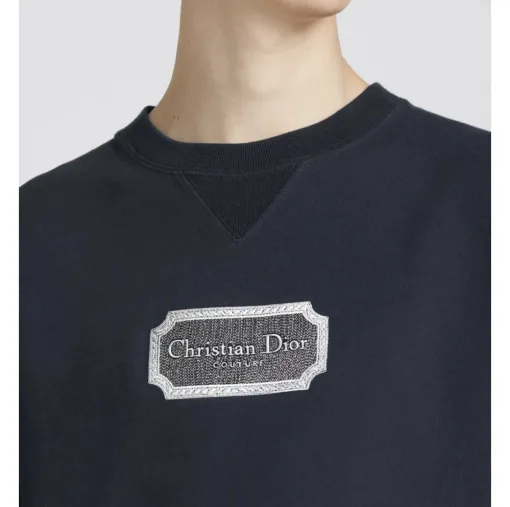Premium Dior Kurzarm Weiß Baumwolle Logo Luxus
