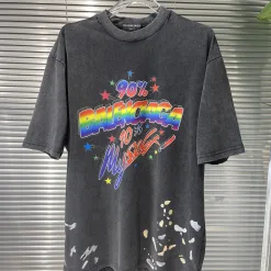 Hochwertige Balenciaga Kurzarm-Kollektion mit schwarzem Logo