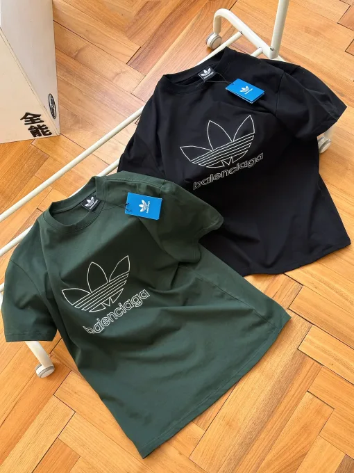Luxus Balenciaga Kurzarm Schwarz Bestickt Luxus