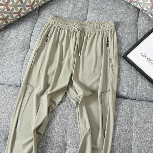 Luxus Armani Casual Hose Khaki Seide Casual Kollektion