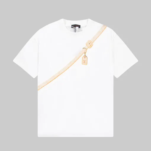 Premium Louis Vuitton Kurzarm Weiß gewaschen Luxus