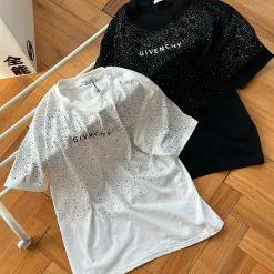 Hochwertiger Givenchy Kurzarm-Stil aus schwarzer Baumwolle