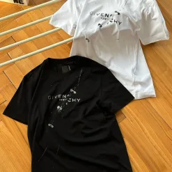 Premium Qualität Givenchy Kurzarm Schwarz Baumwolle Druck Luxus