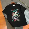 Hochwertige Gucci Kurzarm-Kollektion aus gewaschener schwarzer Baumwolle