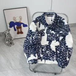 Premium Qualität Louis Vuitton Jacken Sky Denim Print Luxus