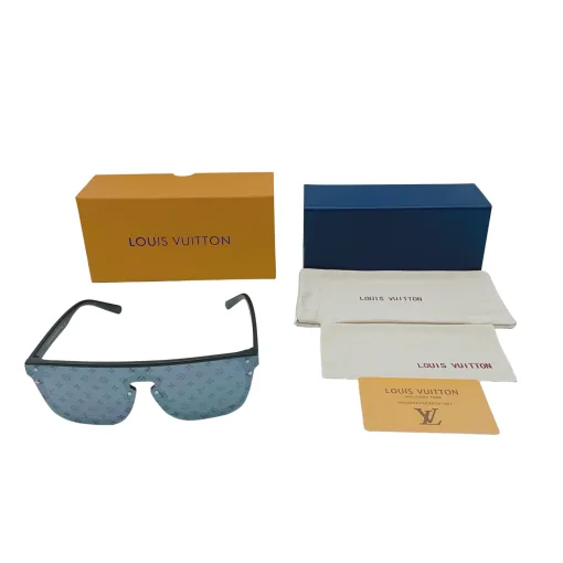Luxusbrille von Louis Vuitton im schwarzen Logo-Stil
