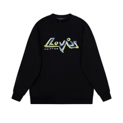 Premium Louis Vuitton Hoodie Schwarz verwaschen Luxus