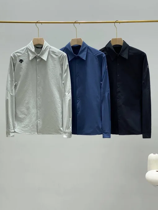 Premium Descente Langarmshirt im Used-Look in Schwarz