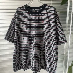 Meistverkaufte Chrome Hearts Kurzarm Schwarz Strick Gestreift Luxus