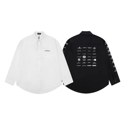 Premium Balenciaga Langarm-Kollektion mit weißem Logo