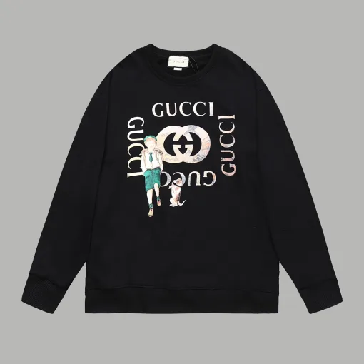 Premium Qualität Gucci Sweatshirts Schwarz gewaschen Luxus