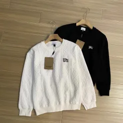 Premium Qualität Burberry Langarm Schwarz Eleganter Stil