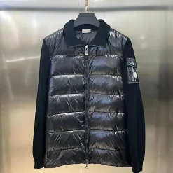 Premium Qualität Moncler Langarm Schwarz Strick Solid Luxus
