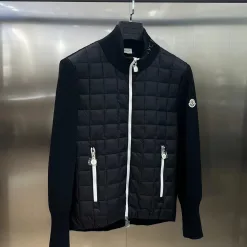 Premium Moncler Mantel Schwarz Strick Kollektion