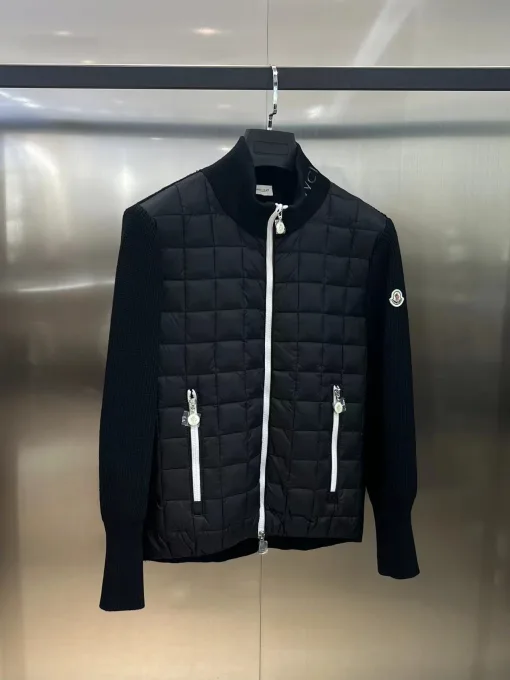 Premium Moncler Mantel Schwarz Strick Kollektion