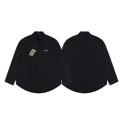 Premium Balenciaga Langarmshirt aus schwarzer Baumwolle, klassische Kollektion