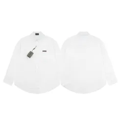 Premium Balenciaga Langarm Weiß Baumwolle Klassisch Luxus