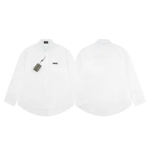 Premium Balenciaga Langarm Weiß Baumwolle Klassisch Luxus